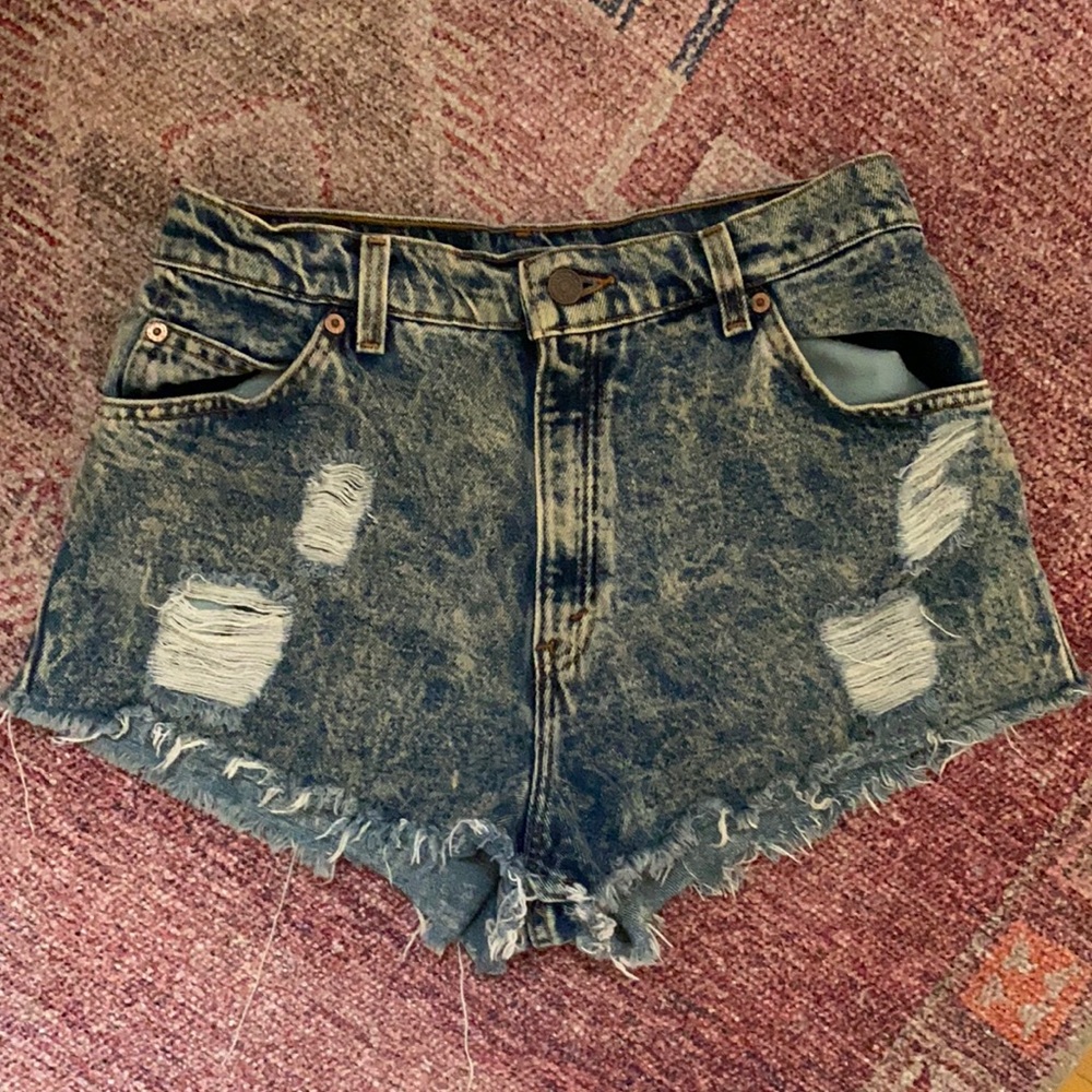 Vintage Levi Strauss & Co Acid Wash Denim Shorts